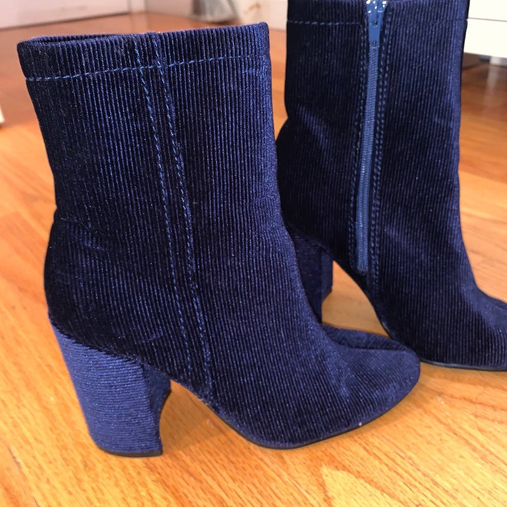 Blue Suede block heels